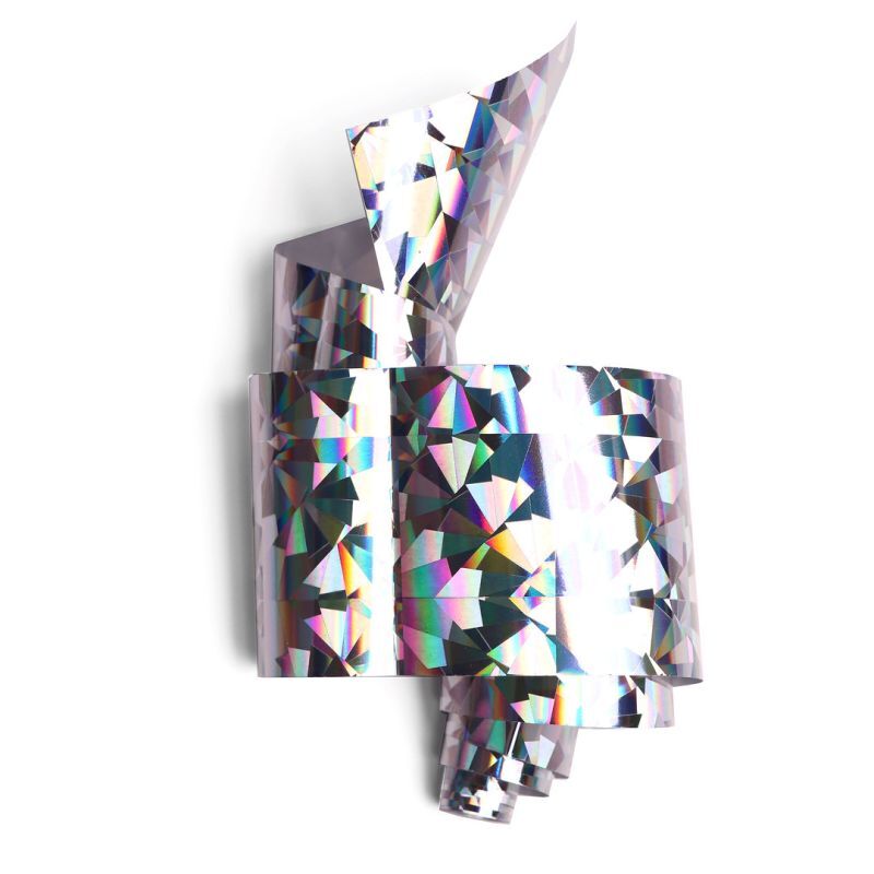 Tırnak Folyosu Üçgen Desenli Holografik Gümüş