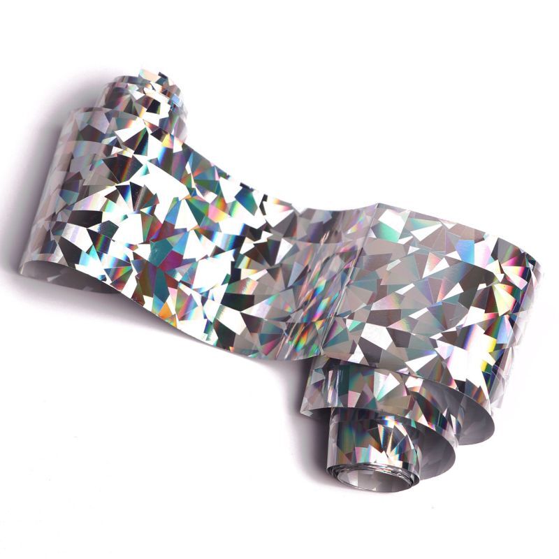 Tırnak Folyosu Nokta Desenli Holografik Gümüş