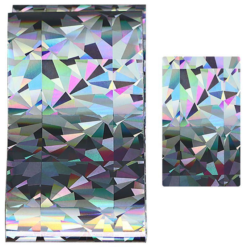 Tırnak Folyosu Nokta Desenli Holografik Gümüş