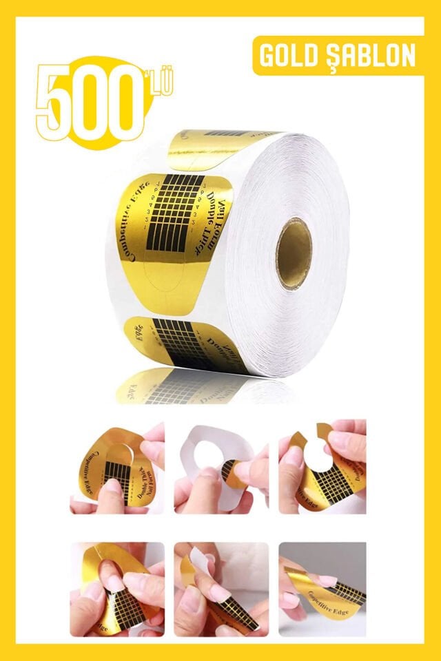 Gold Protez Tırnak Şablonu ( 500 Adet )