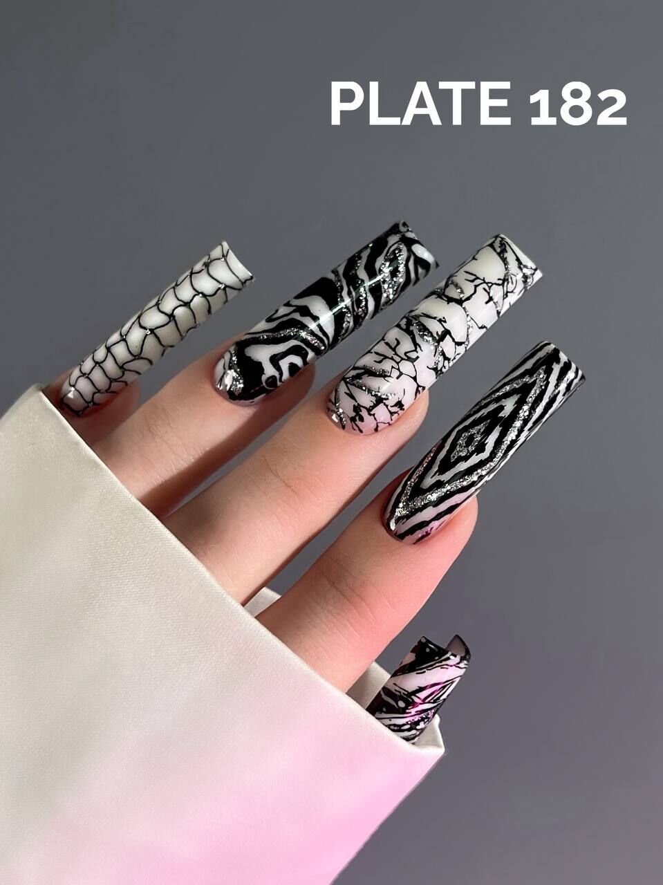 Swanky Stamping Plaka 182 – Uzun Tırnak Tasarımları