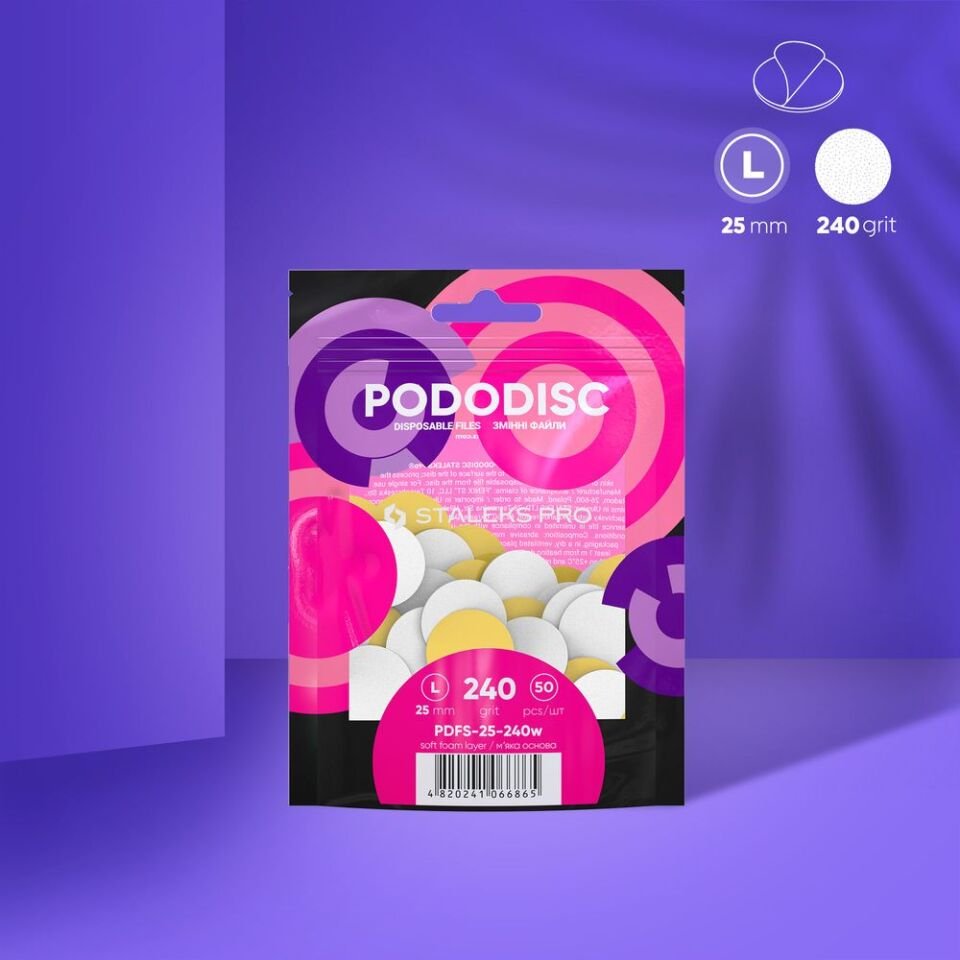 Staleks PODODISC L EXPERT Tek Kullanımlık Pedikür Disk Zımpara 240 Grit (25 mm / 50 Adet)