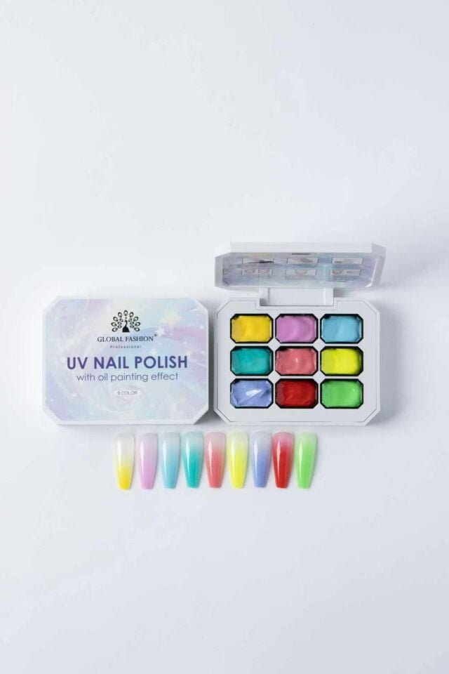 Global Fashion Çizim Jel Boya Paleti Canlı Renkler (9 Renk) – Nail Art Jel Boya Seti