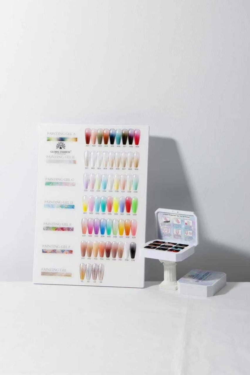 Global Fashion Çizim Renkli Jel Paleti (4 Renk) – Simli Nail Art Jel Boya Seti