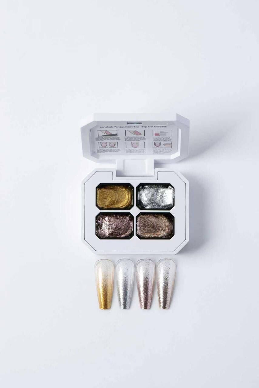 Global Fashion Çizim Renkli Jel Paleti (4 Renk) – Simli Nail Art Jel Boya Seti