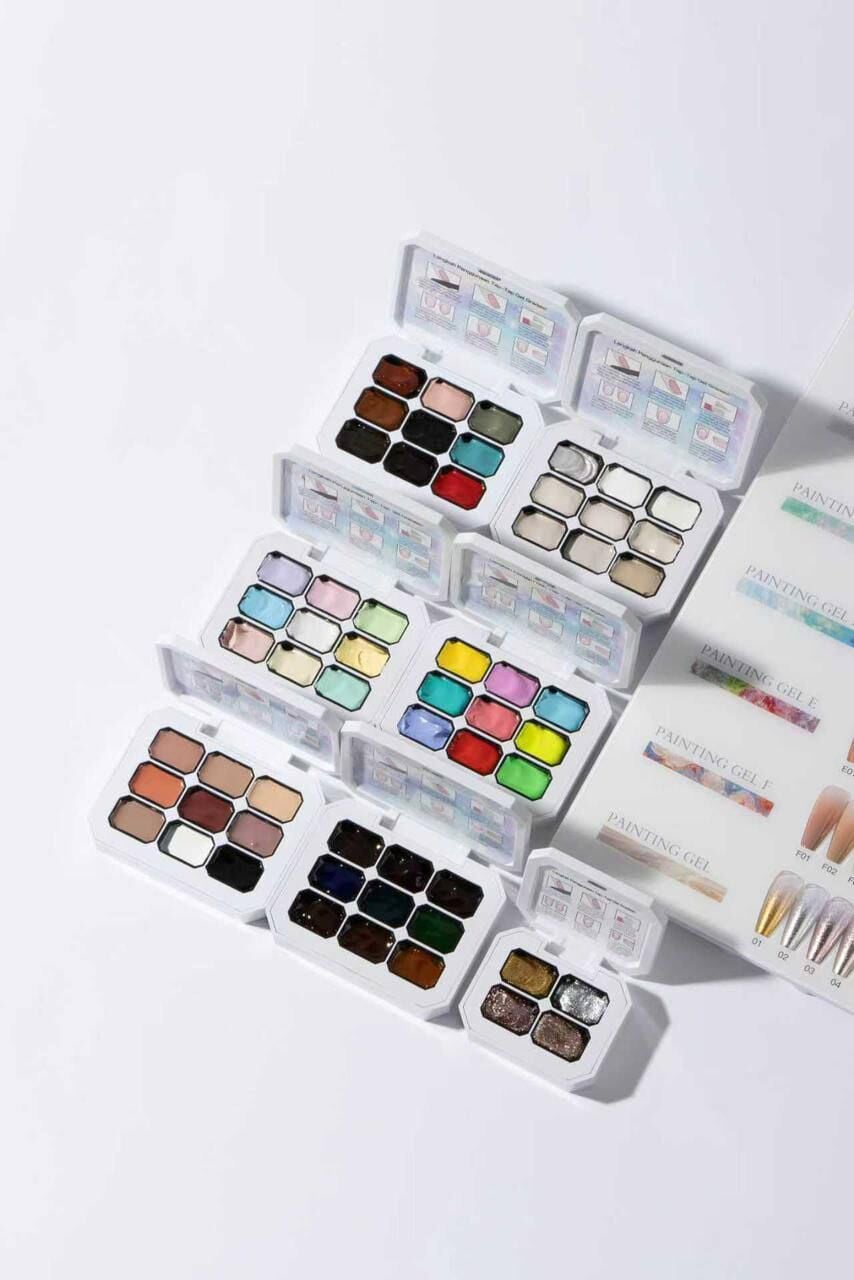 Global Fashion Çizim Jel Boya Paleti (9 Renk) Kahve Tonları – Nail Art Jel Boya Seti