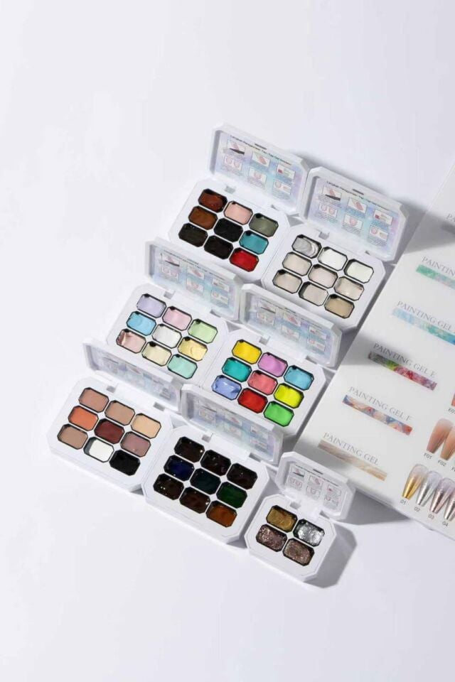 Global Fashion Çizim Jel Boya Paleti (9 Renk) Kahve Tonları – Nail Art Jel Boya Seti