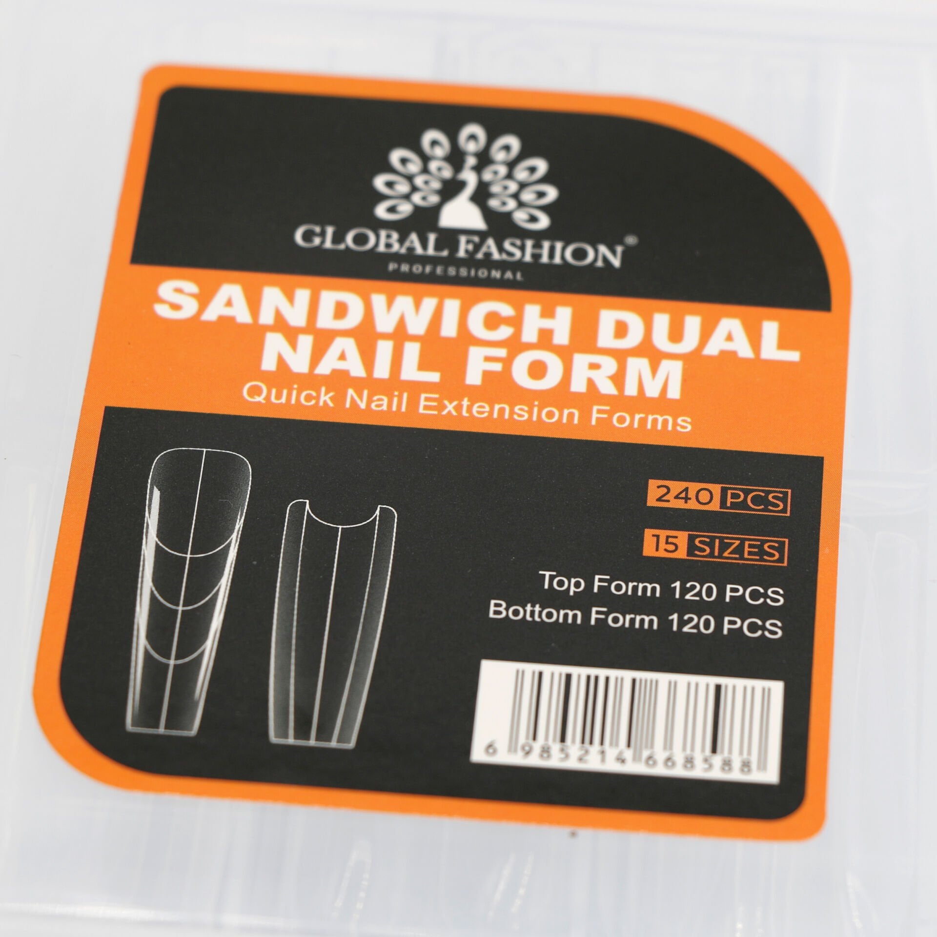 Global Fashion Balerina Üst Tırnak Formu (Sandwich Dual Form) - 240 Adet