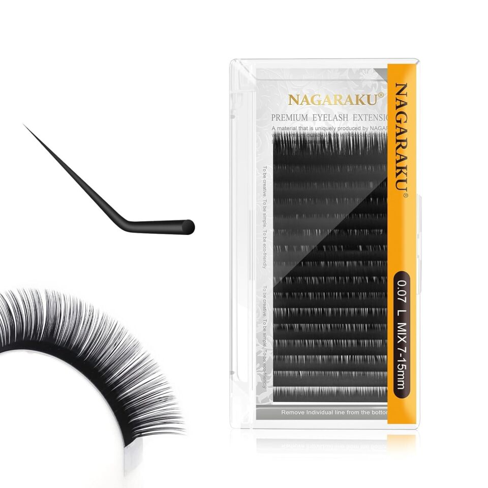 Nagaraku Premium Kirpik Mix 7-15mm/ Kalınlık 0.07mm/ Kıvrım L