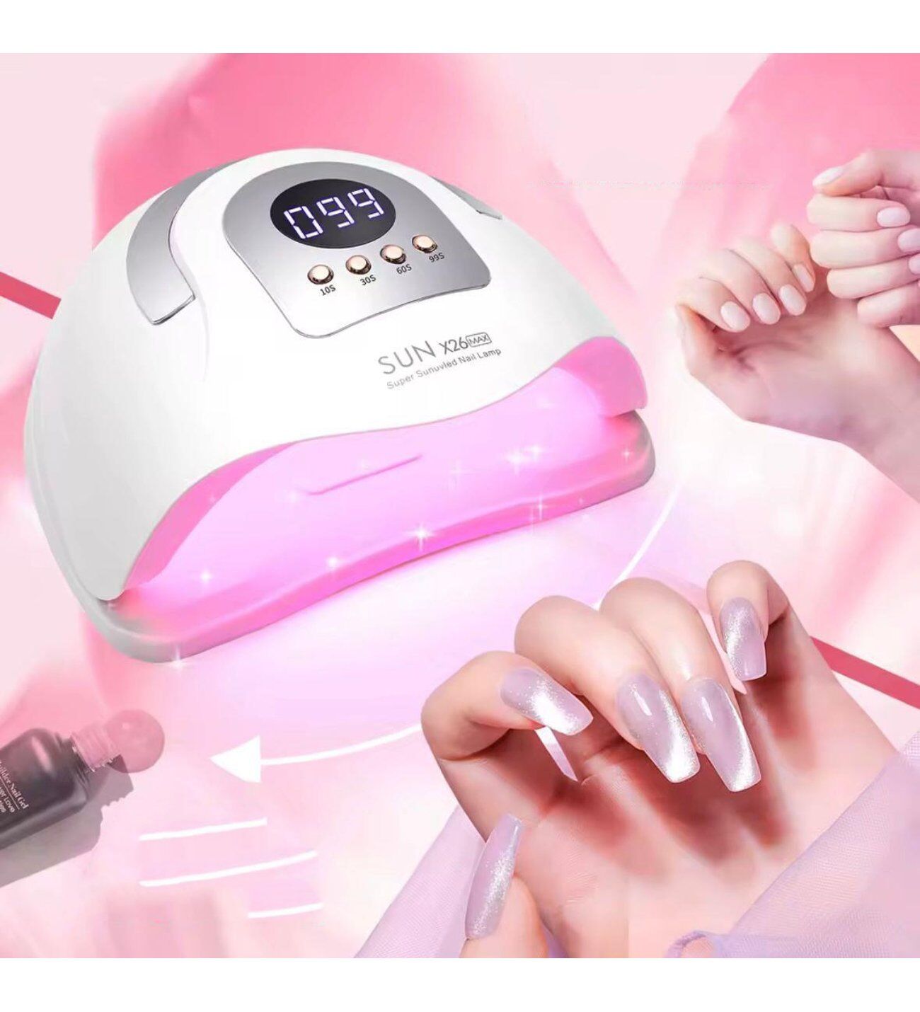 SUN X26 Max UV/LED Tırnak Kurutucu 380W (81 LED) – Profesyonel Manikür Lambası