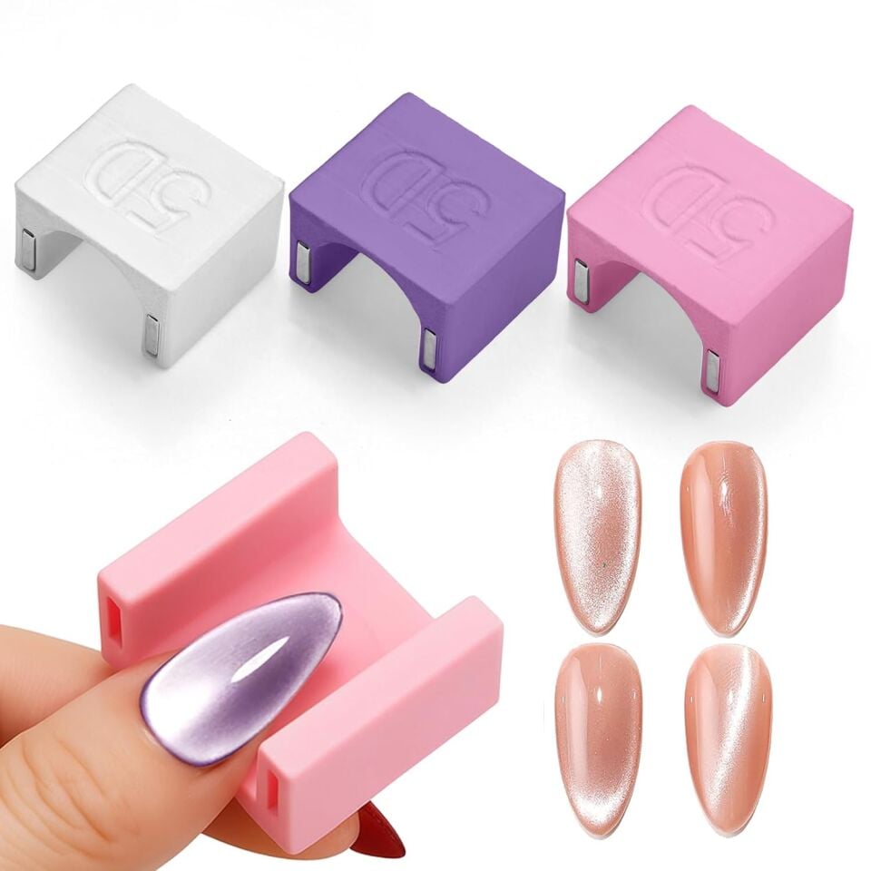 5D Kedi Gözü Tırnak Mıknatısı – Parmak Destekli Güçlü Nail Magnet