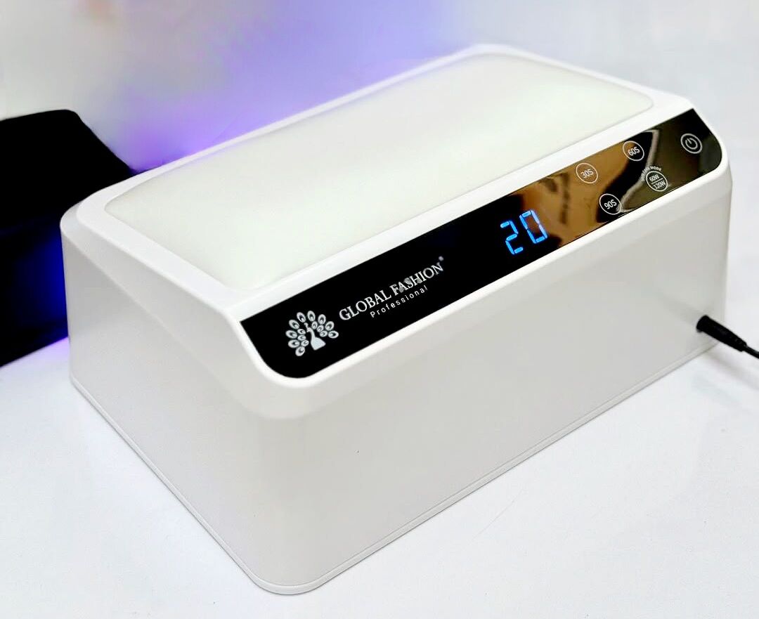 Global Fashion  UV/LED Tırnak Kurutucu 120W – Uzman Destek Yastıklı Profesyonel Lamba (Beyaz)