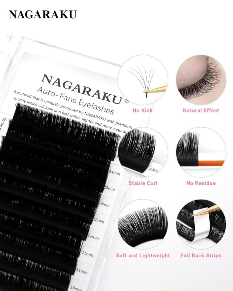 Nagaraku Çek-Bırak Kolay Hacim Kirpik Siyah Uzunluk 10 mm/ Kalınlık 0.07 mm/ Kıvrım D