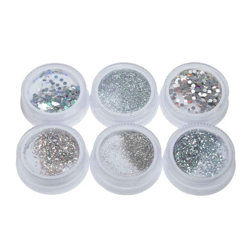 Global Fashion Disko Yansıtıcı Tırnak Pul Süsü Set (6 Adet)