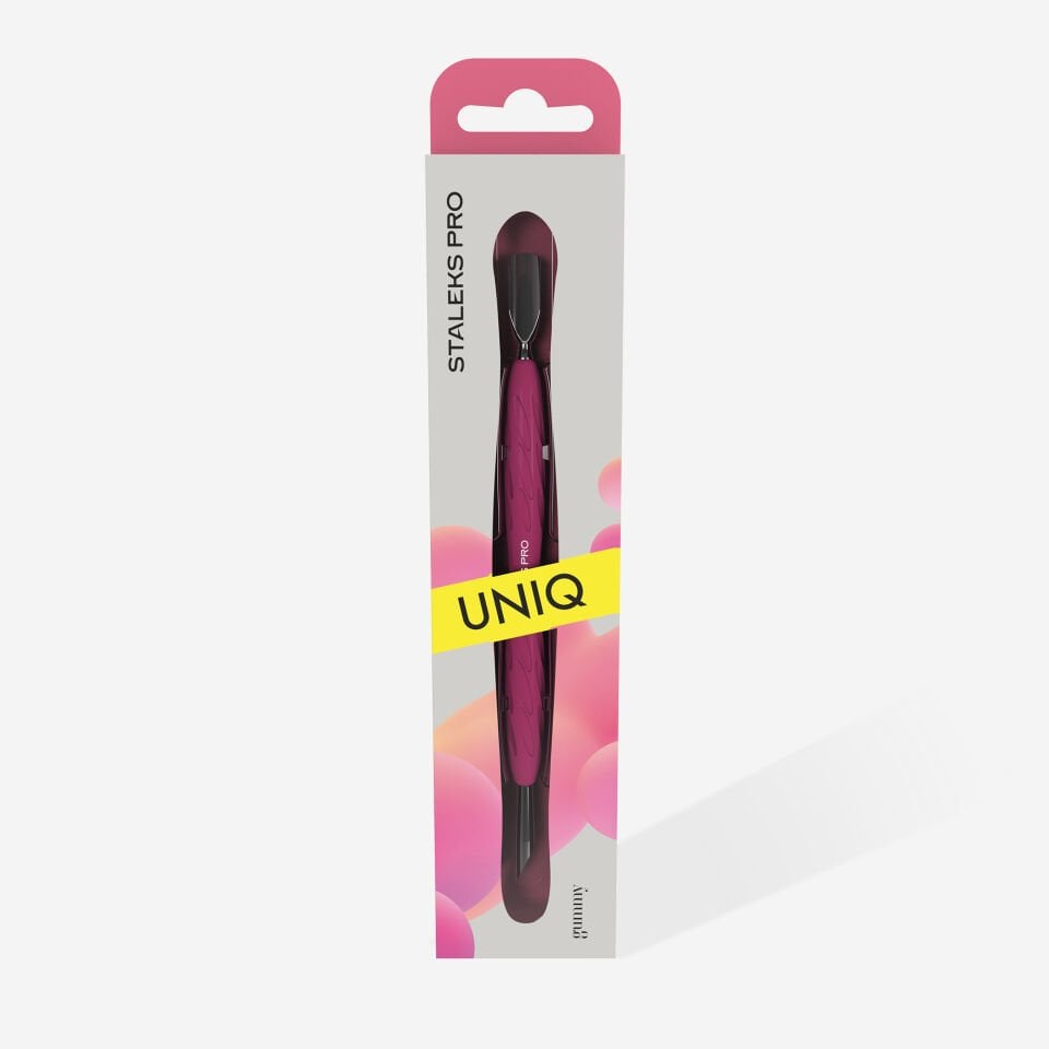 Staleks Pro UNIQ 10 TYPE 2 Silikon Saplı Kutikül İtici (Dar Yuvarlak İtici & Eğik İtici) - Pembe