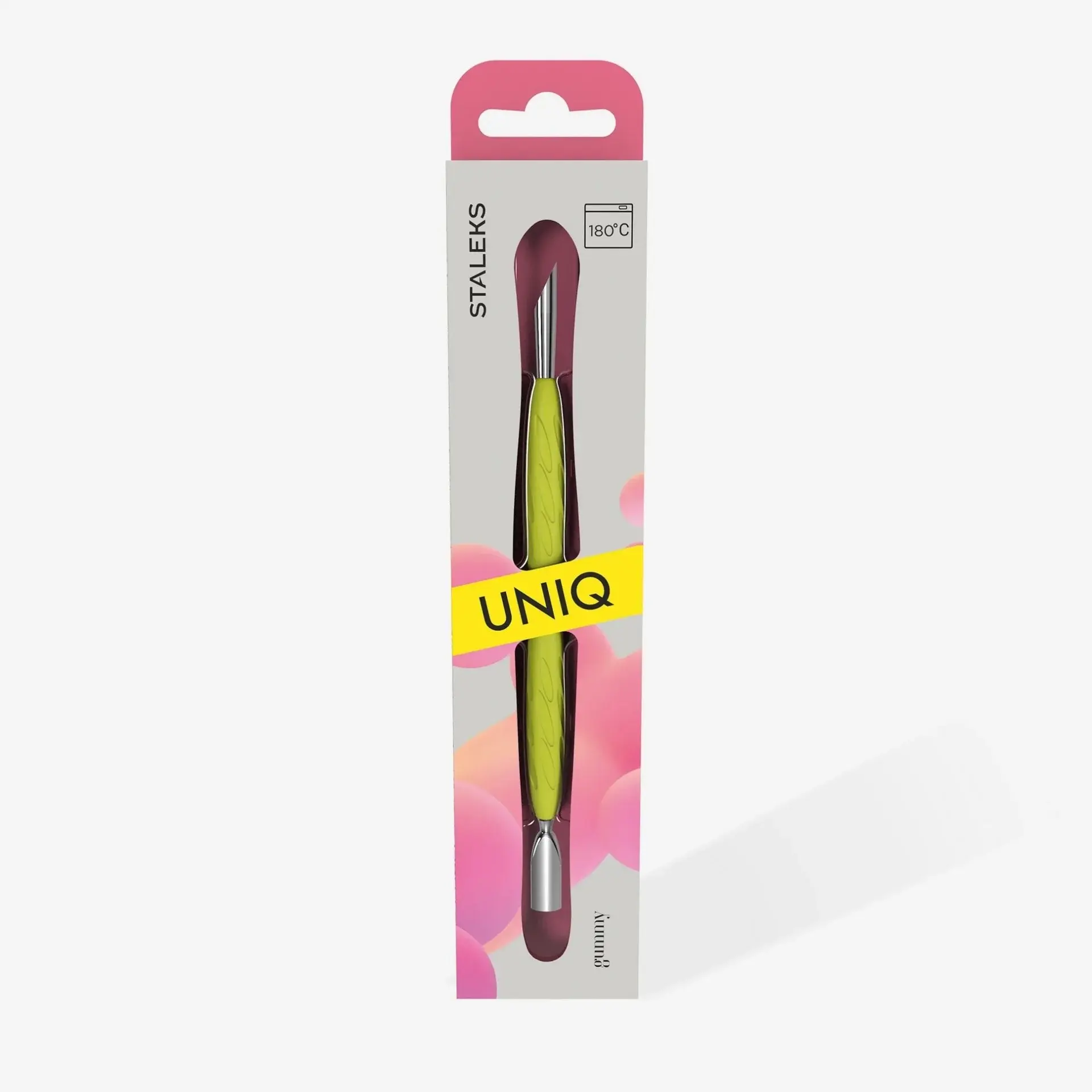 Staleks Pro UNIQ 10 TYPE 2 Silikon Saplı Kutikül İtici (Dar Yuvarlak İtici & Eğik İtici) - Sarı