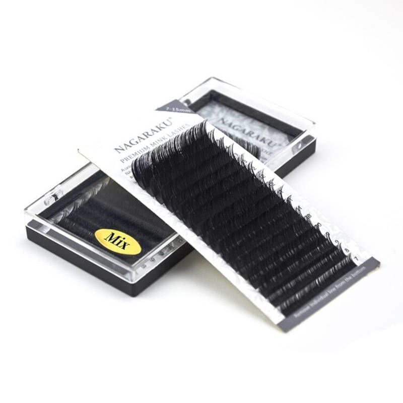 Nagaraku Premium Kirpik Siyah Mix 7-15mm/ Kalınlık 0.15mm/ Kıvrım C