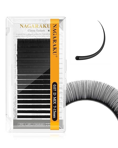 Nagaraku Premium Kirpik Mix 7-15mm/ Kalınlık 0.07mm/ Kıvrım D