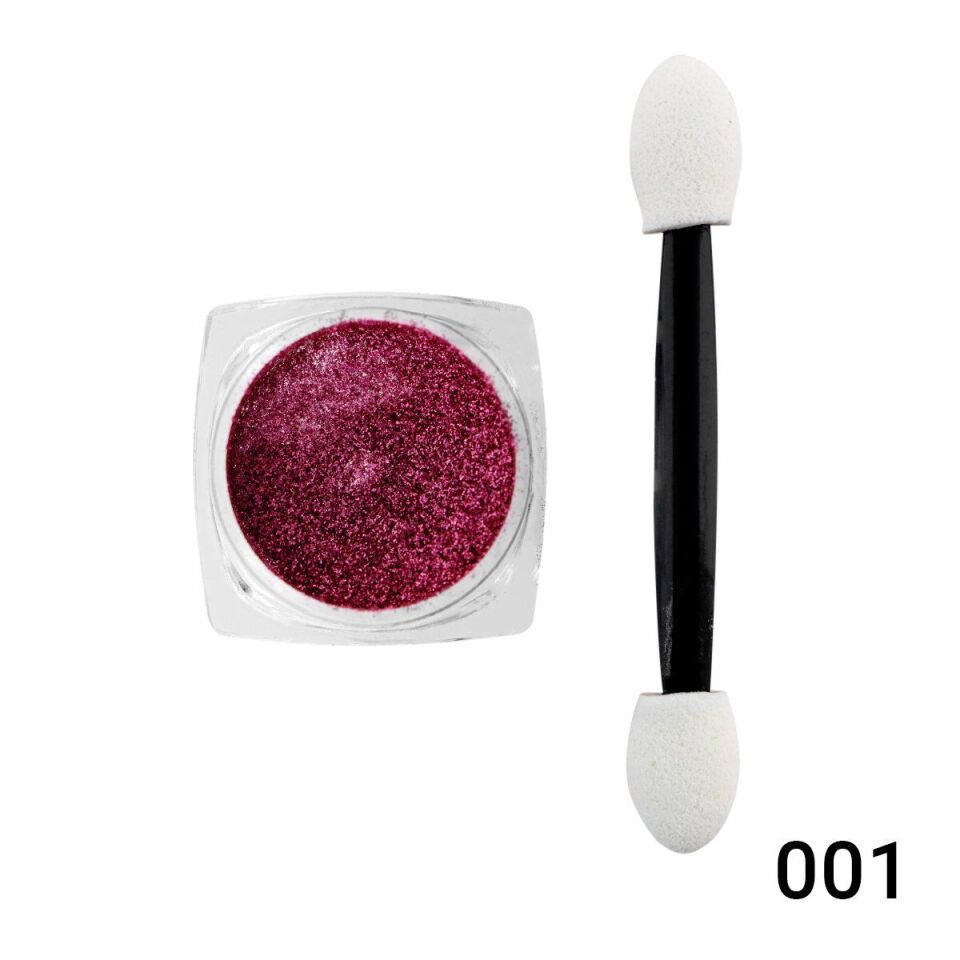 Global Fashion Krom Holografik Pembe Laser Powder Rose 001