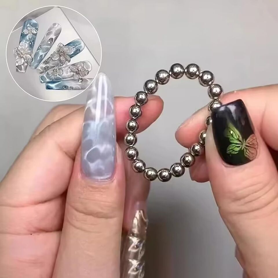 Su Dalgalanma Efekti Kedi Gözü Misket Mıknatısı ( 10 adet-5 mm )