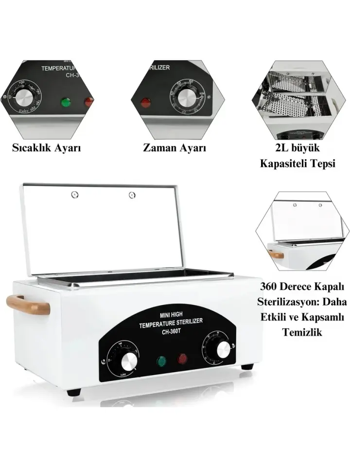 Sanitizing Box CH360T Yüksek Sıcaklık Kuru Hava Sterilizasyon Cihazı 2 Litre (200°C)