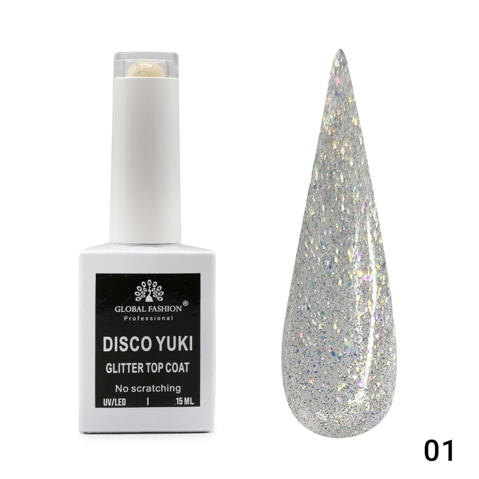Global Fashion Disco Yuki Top Coat (15 ml – No:01) – Yapışkansız