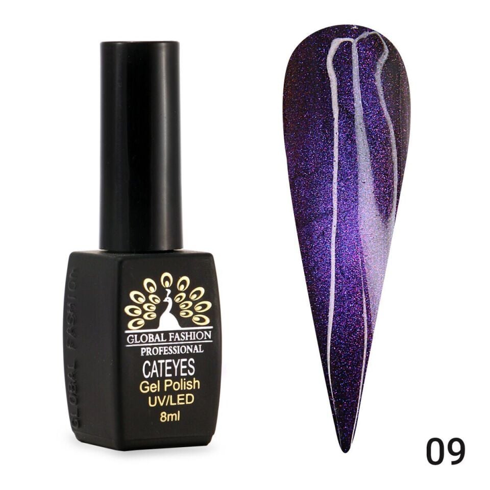Global Fashion 24D Galactic Kedi Gözü Kalıcı Oje 09 (8ml)