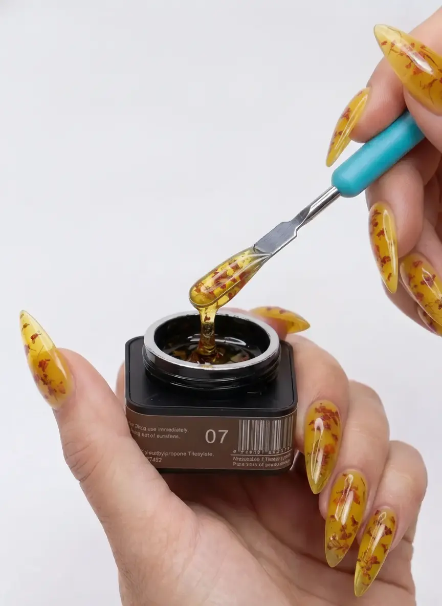 Global Fashion Builder Flower Gel 07 - (8 ml) Kuru Çiçekli Tırnak Modelleme Jeli