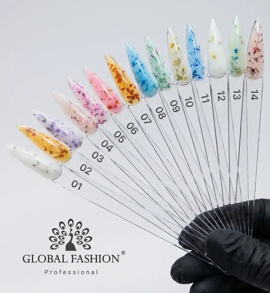Global Fashion Builder Flower Gel 07 - (8 ml) Kuru Çiçekli Tırnak Modelleme Jeli