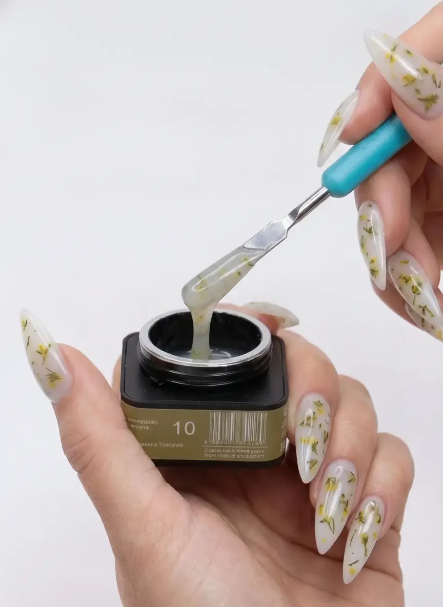 Global Fashion Builder Flower Gel 10 - (8 ml) Kuru Çiçekli Tırnak Modelleme Jeli