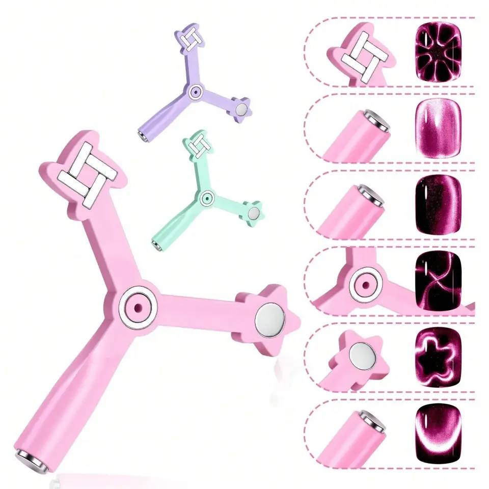 4'ü 1 Arada Kedi Gözü Oje Mıknatısı Çeşitli Renk – Profesyonel Nail Art Cat Eye Magnet 02