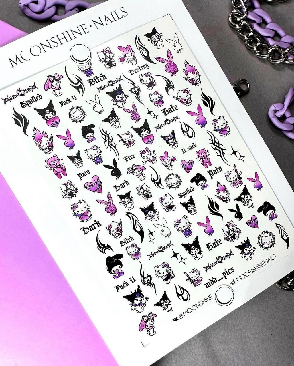 Moonshine.Nails Su Transferi Sticker Bad Kitty