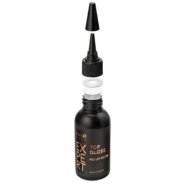 Runail Expert Top Gloss Non Sticky – UV Filtresiz, Yapışkan Tabaka Bırakmayan Parlak Top Coat 50 ml
