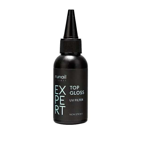 Runail Expert Top Gloss Non Sticky – UV Filtreli, Yapışkan Tabaka Bırakmayan Parlak Top Coat 50 ml