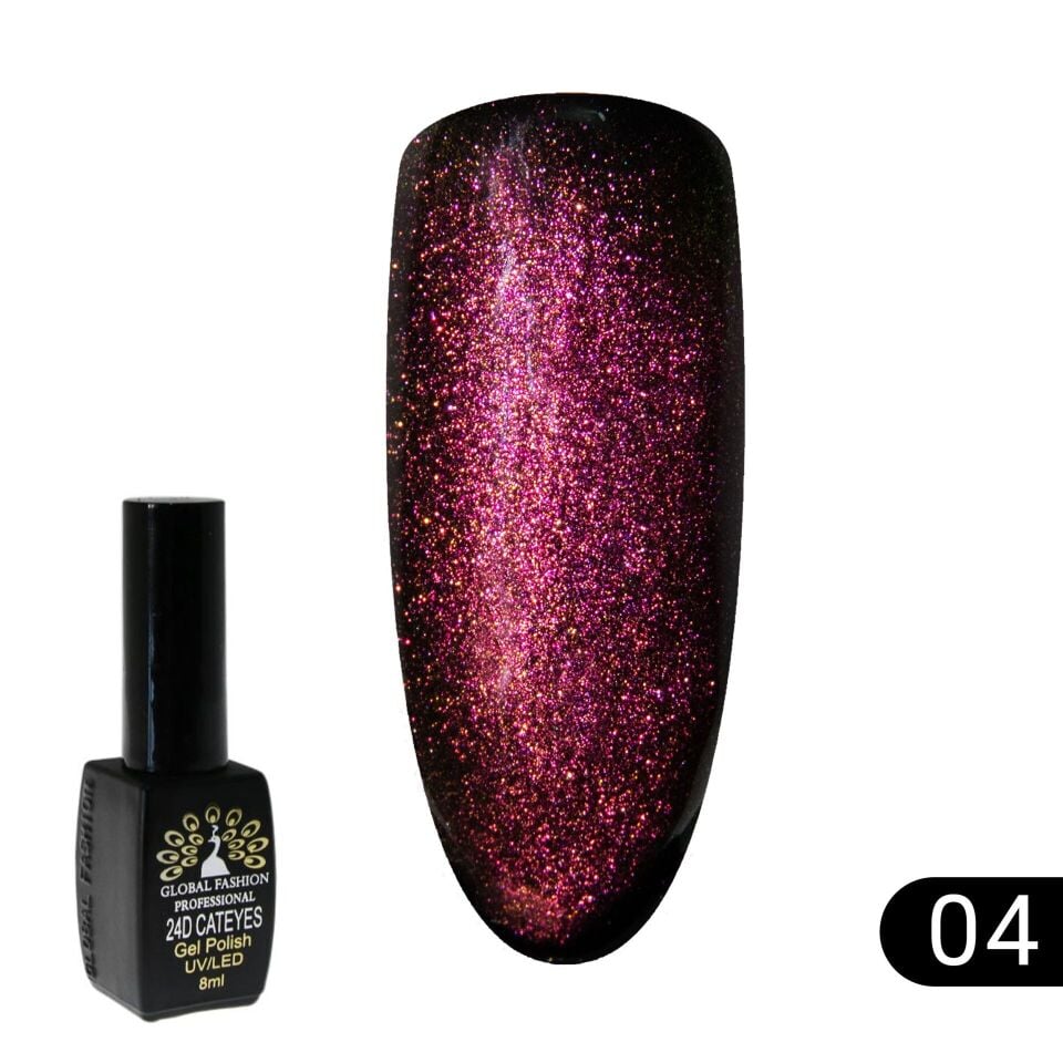 Global Fashion 24D Galactic Kedi Gözü Kalıcı Oje 04 (8ml)