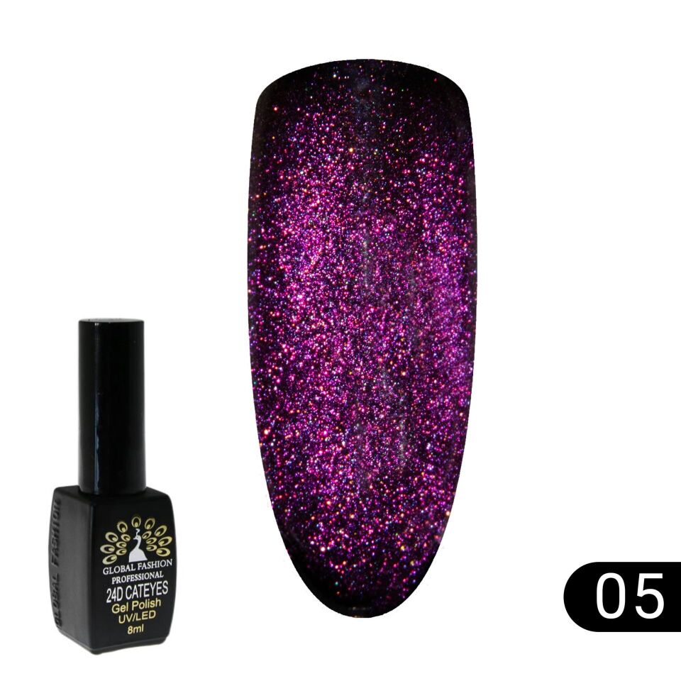 Global Fashion 24D Galactic Kedi Gözü Kalıcı Oje 05 (8ml)
