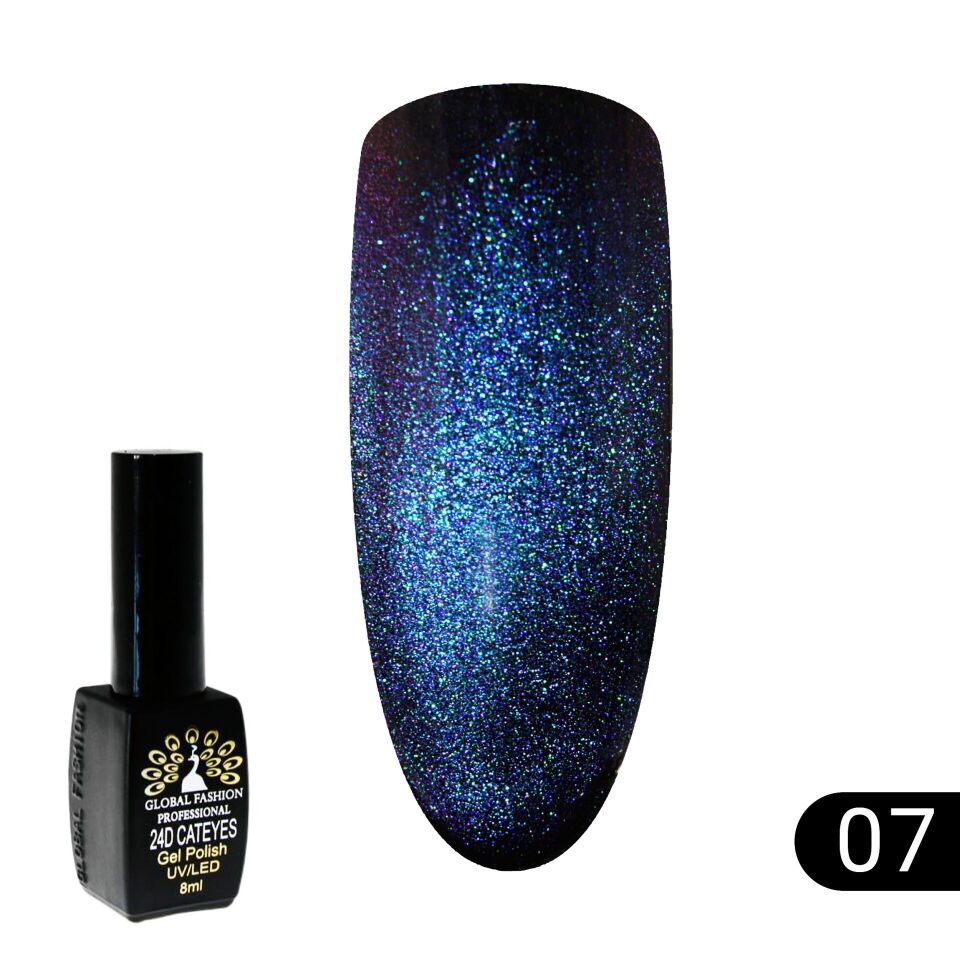 Global Fashion 24D Galactic Kedi Gözü Kalıcı Oje 07 (8ml)