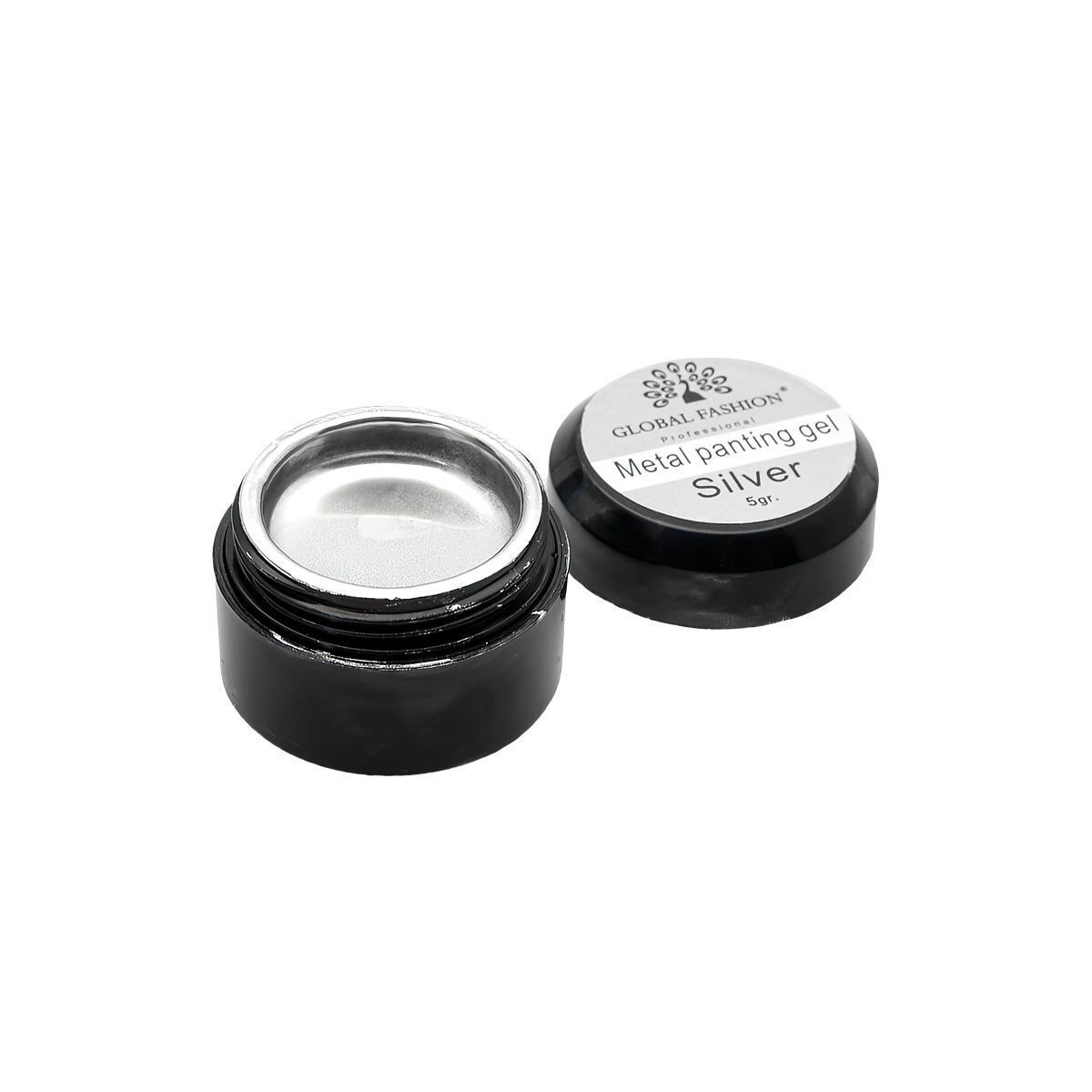 Global Fashion Metallic Gel Renkli Jel Boya Silver (5gr)